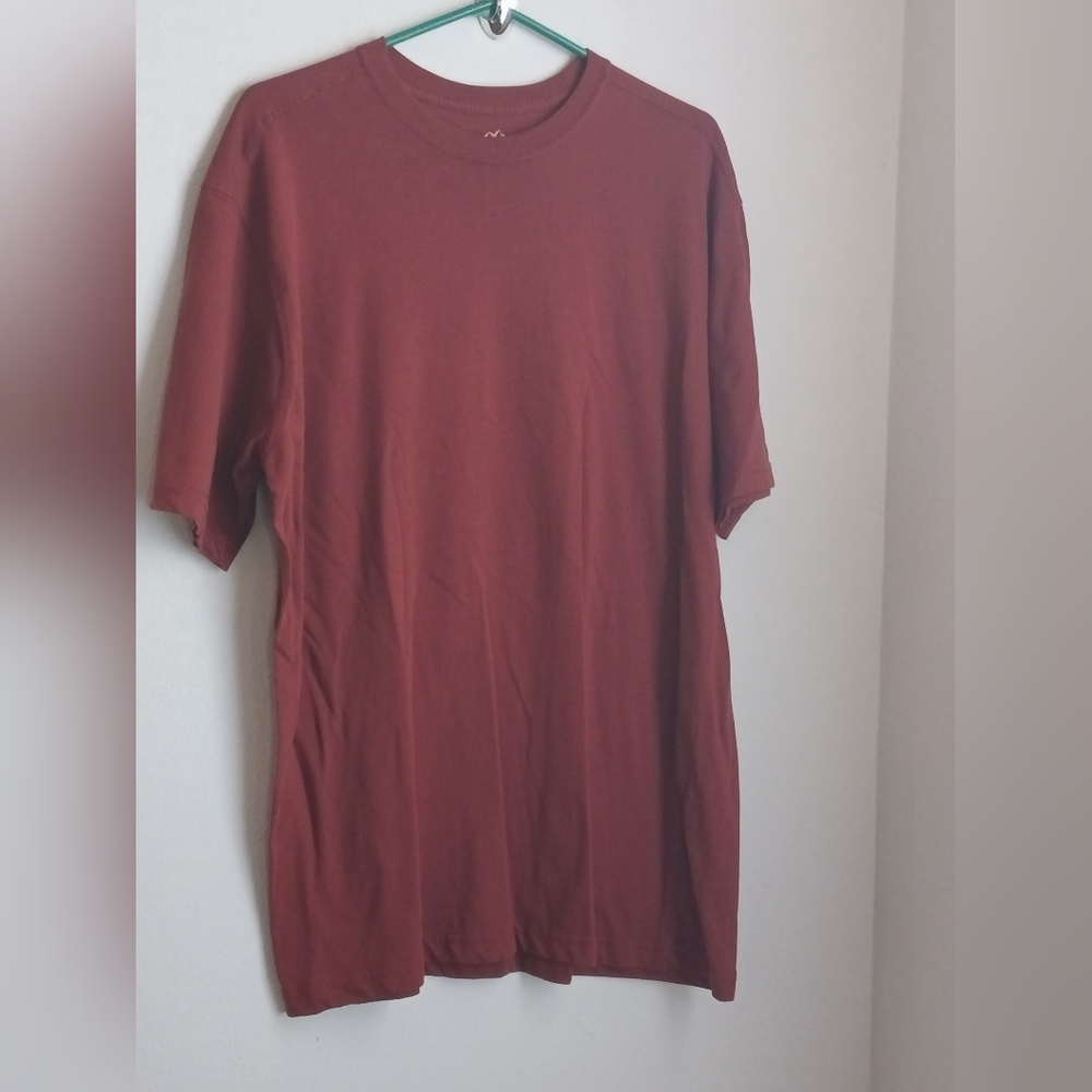 Blue Mountain Shirt Men L Classic Rust Short Sleeve Tee Comfortable Cotton Blend
